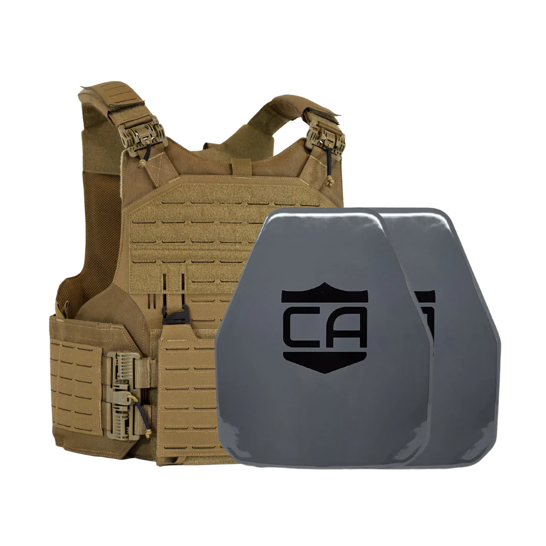 Caliber Armor AV2 Package with Modular Overt Defense (M.O.D.) Body Armor Plate Carrier -NIJ Level III+/RF2  - Image 2